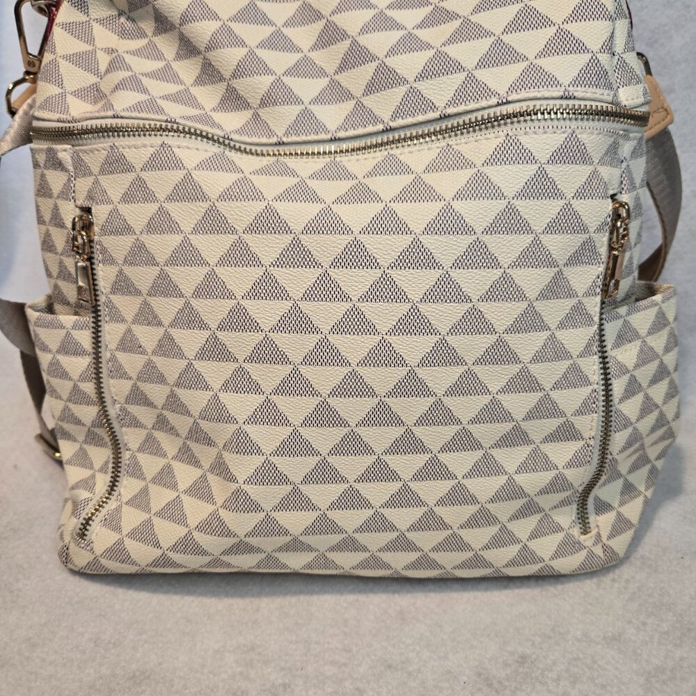 Stylish Large Faux Leather Backpack And Wristlet … - image 7